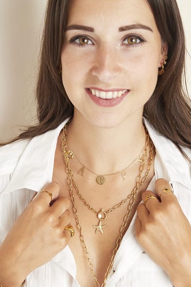 Collier Letters Happy Argenté Acier inoxydable h5 Image5